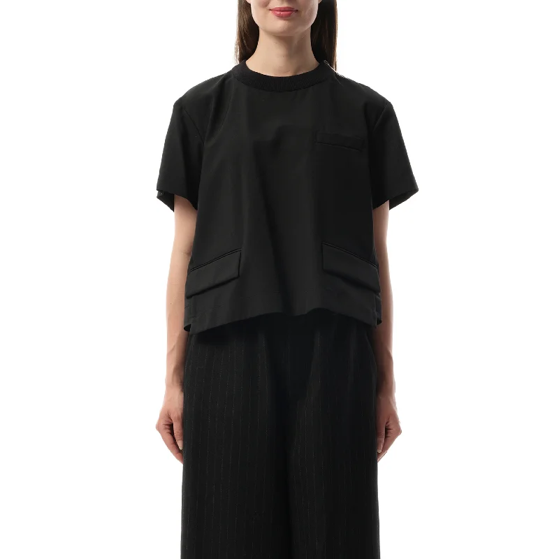 Suiting Short-sleeve Pullover in Black