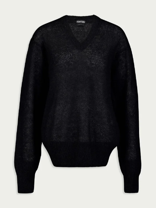 V-Neck Mohair-Wool Jumper