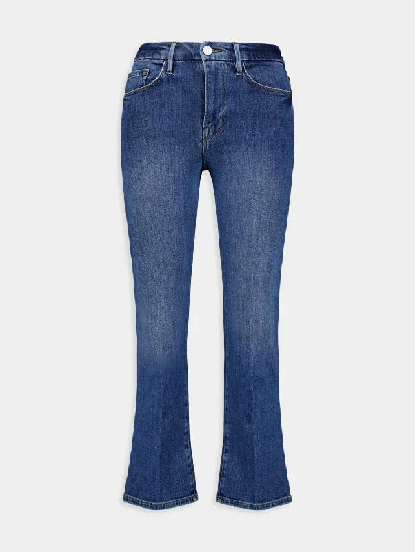 Cropped-Leg Flared Jeans