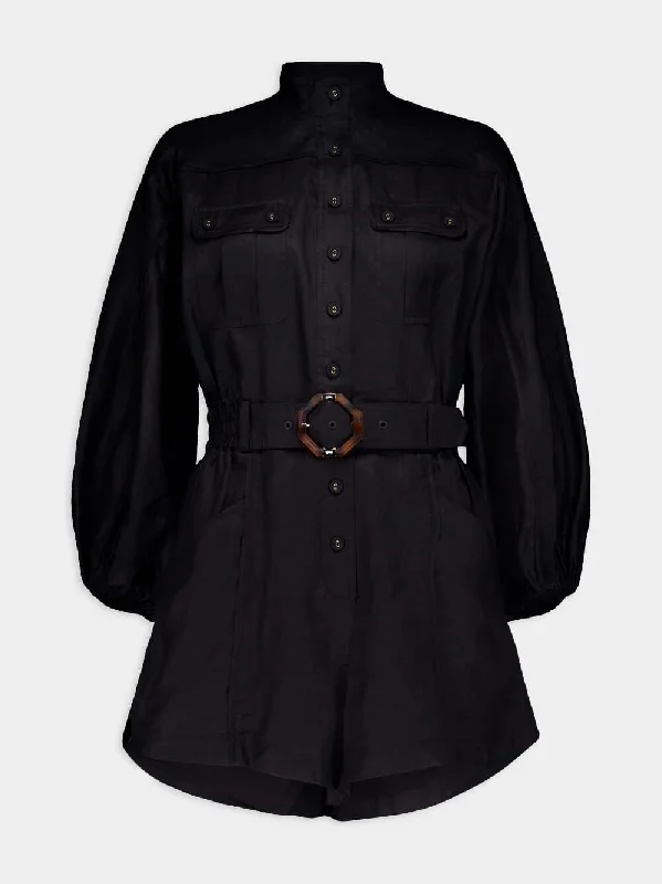 Belted Cotton Playsuit