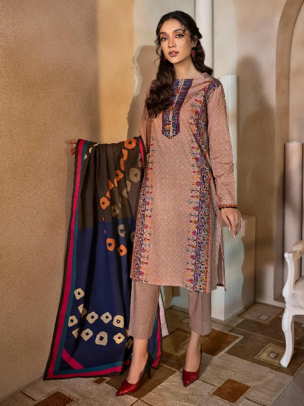 2 Piece Winter Cotton Suit-Printed (Unstitched)