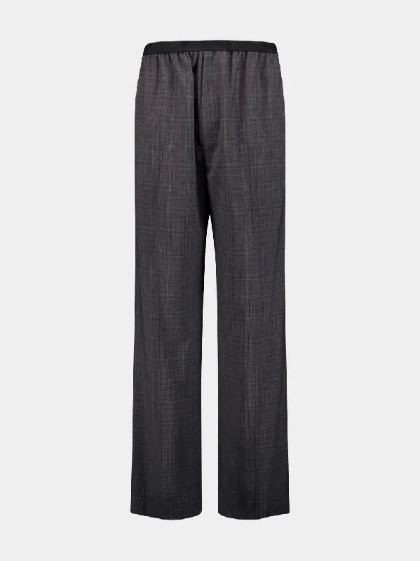 Checked Straight Leg Trousers