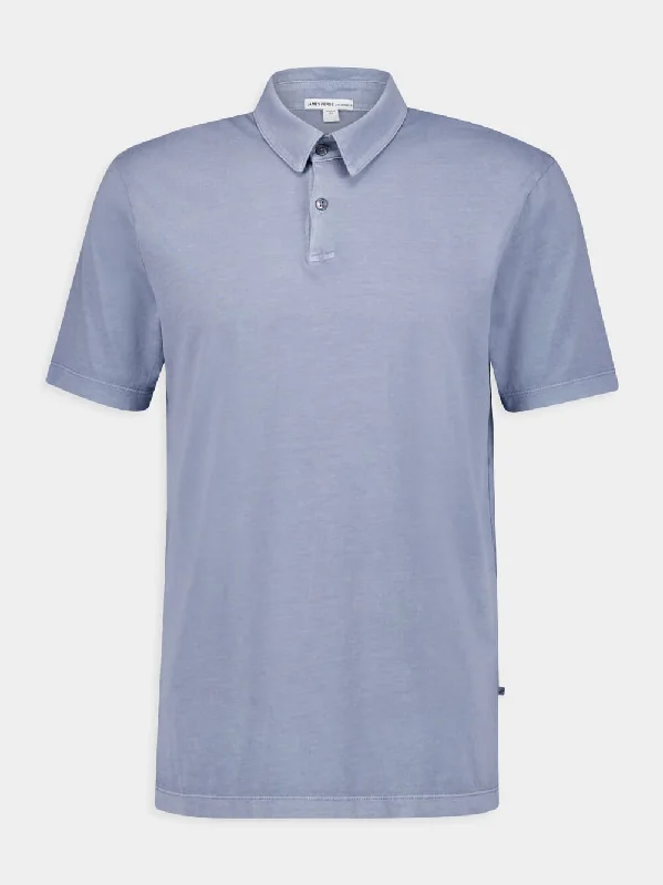 Sueded Jersey Blue Polo