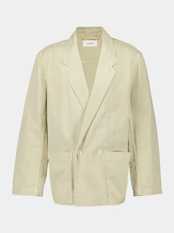 Cream Workwear Denim Blazer