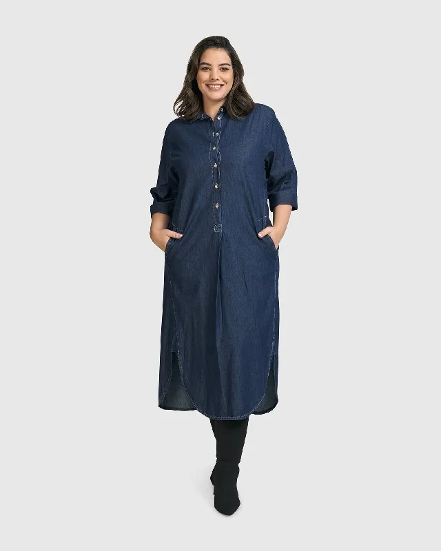 Joie Collared Dress, Denim