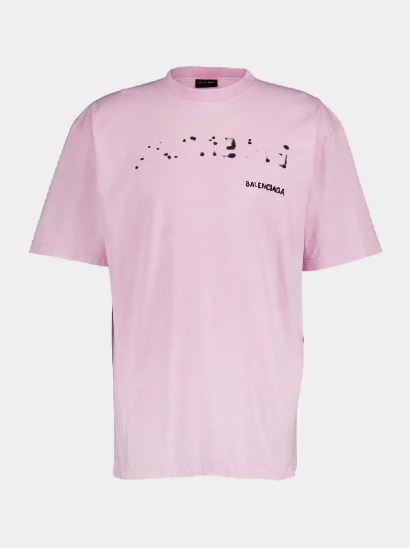 Oversize Logo-Print T-shirt in Pink