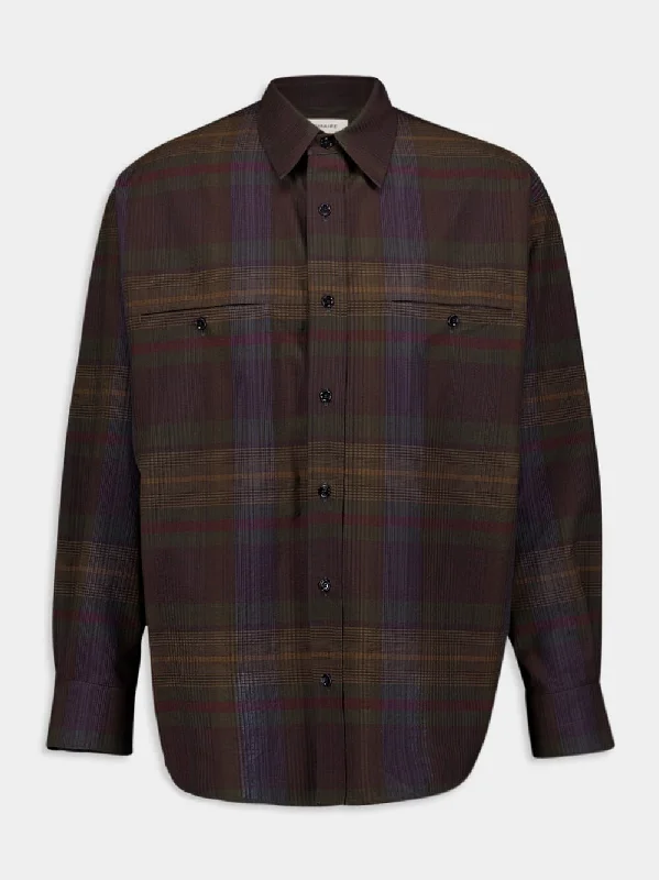 Checked Wool Oversized Shirt