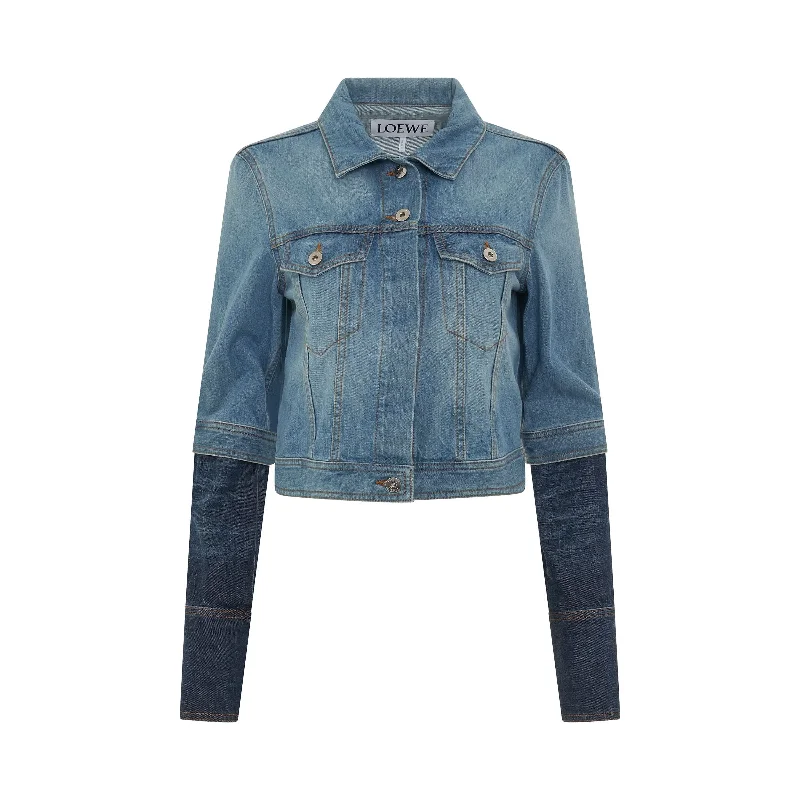 Trompe L'oeil Jacket in Blue Denim