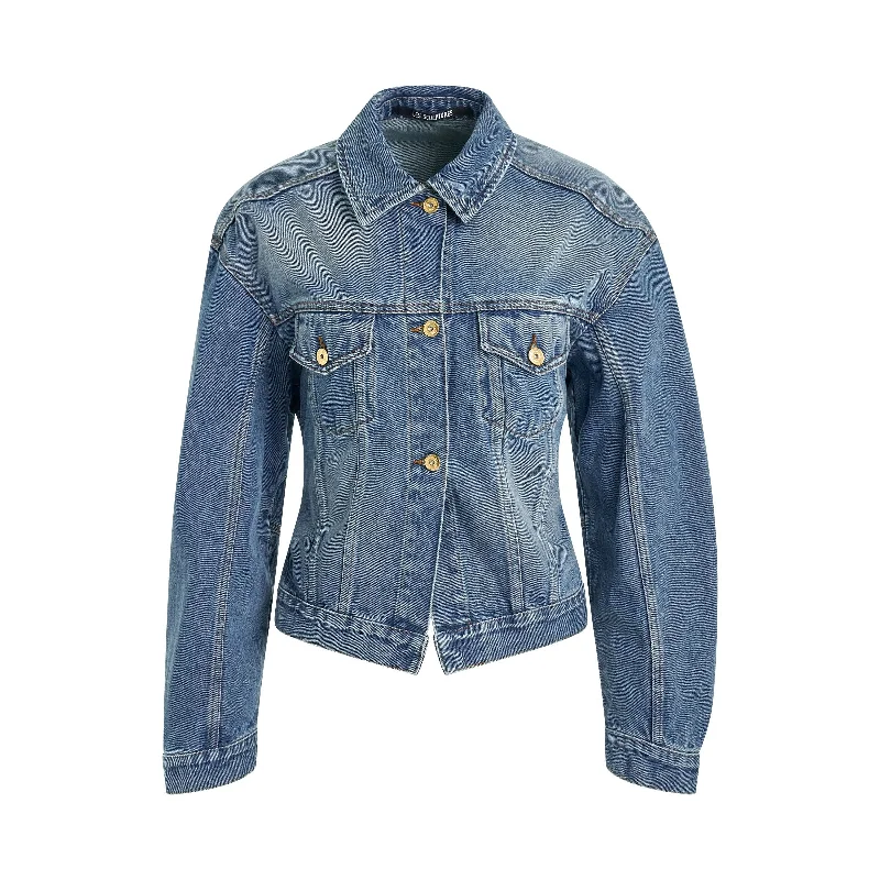 La Vest Denimes Jacket in Blue/Tabac