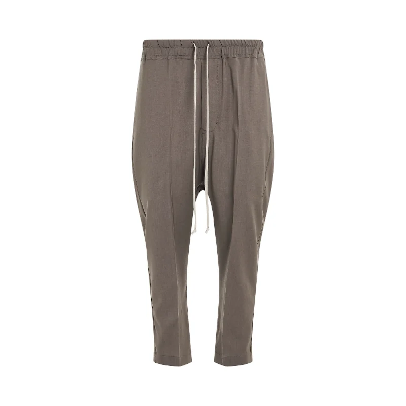 Light Wool Drawstring Astaires Cropped Pants in Dust