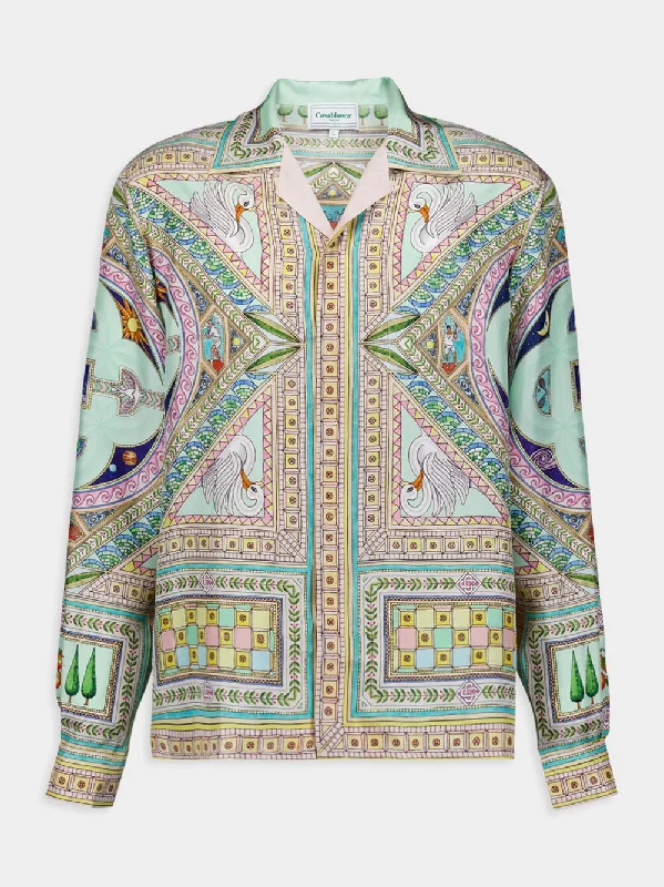 Le Labyrinthe-Print Silk Shirt