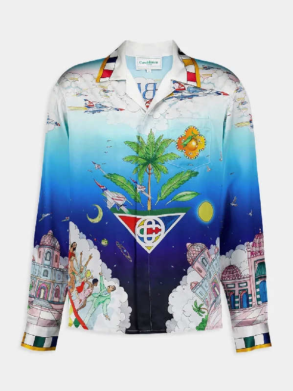 Le Dimension Illustration Silk Shirt