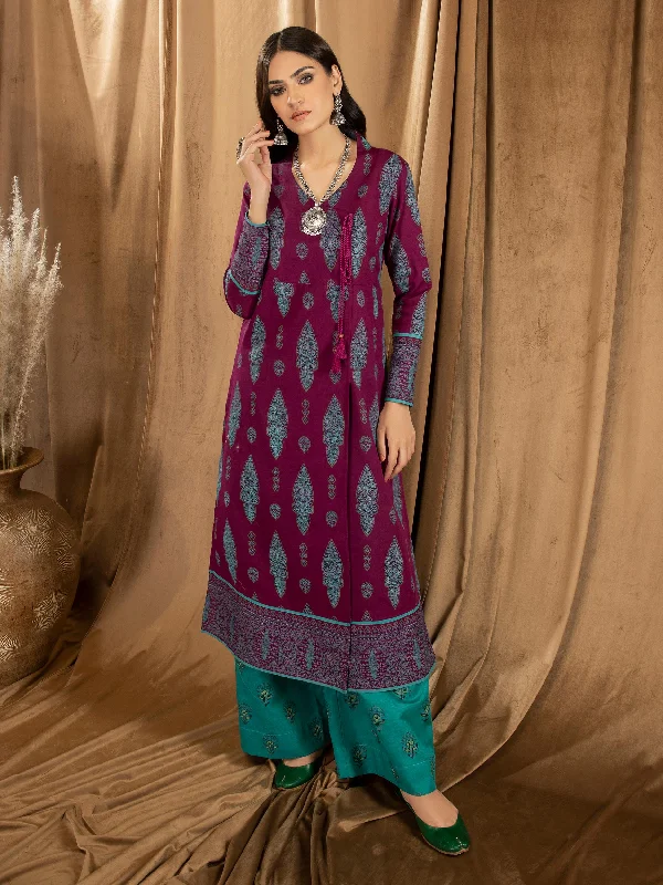 2 Piece Khaddar Suit-Embossed (Unstitched)