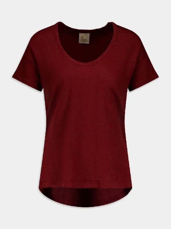 Linen V-Neck T-Shirt