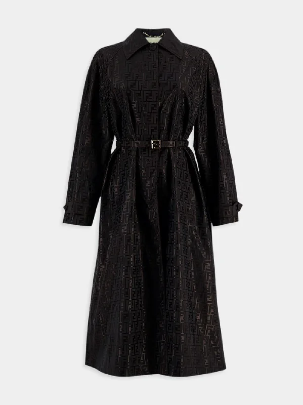 FF Jacquard Fabric Trench Coat