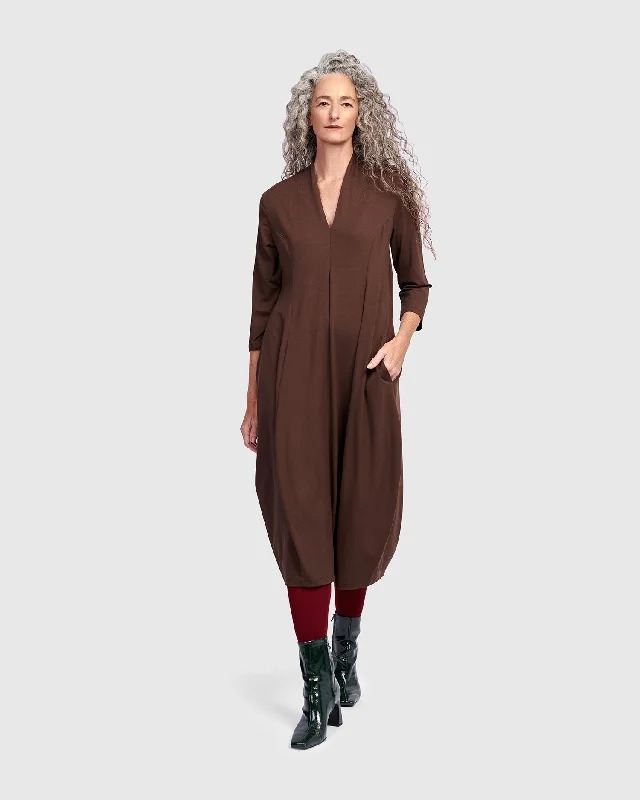 Essential Cocoon Dress, Umber