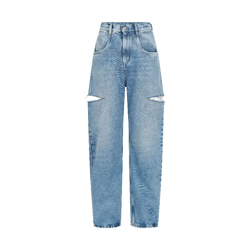 Slash Loose Fit Denim Jeans