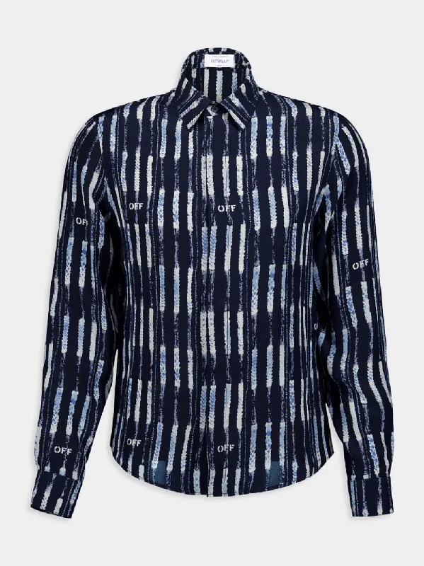 Shibori All-Over Print Silk Shirt