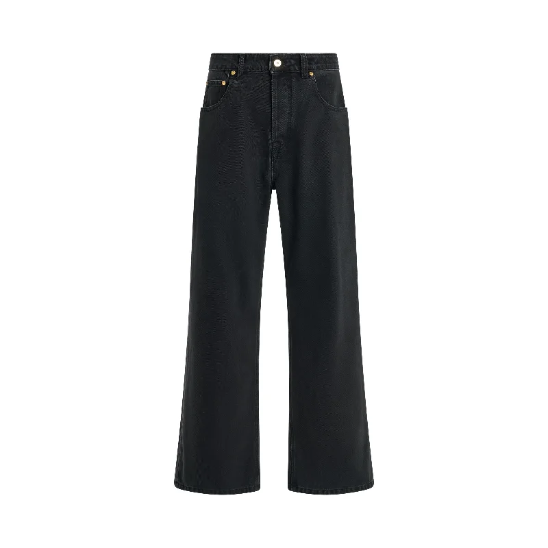 Le Denimes Large Jeans in Black