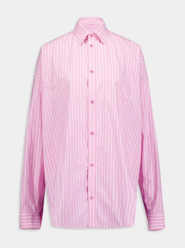 Cotton Poplin Striped Oversize Shirt