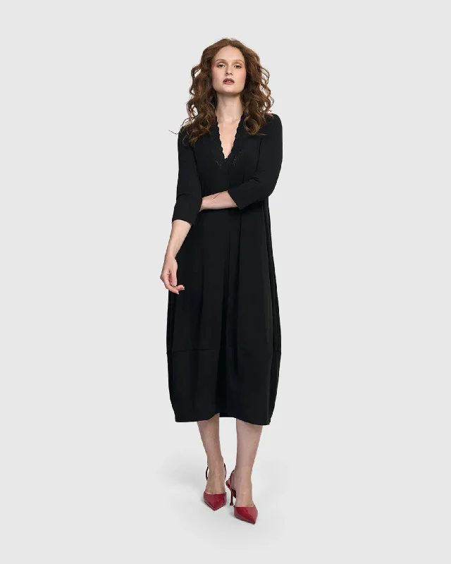 Villanelle Cocoon Dress, Black