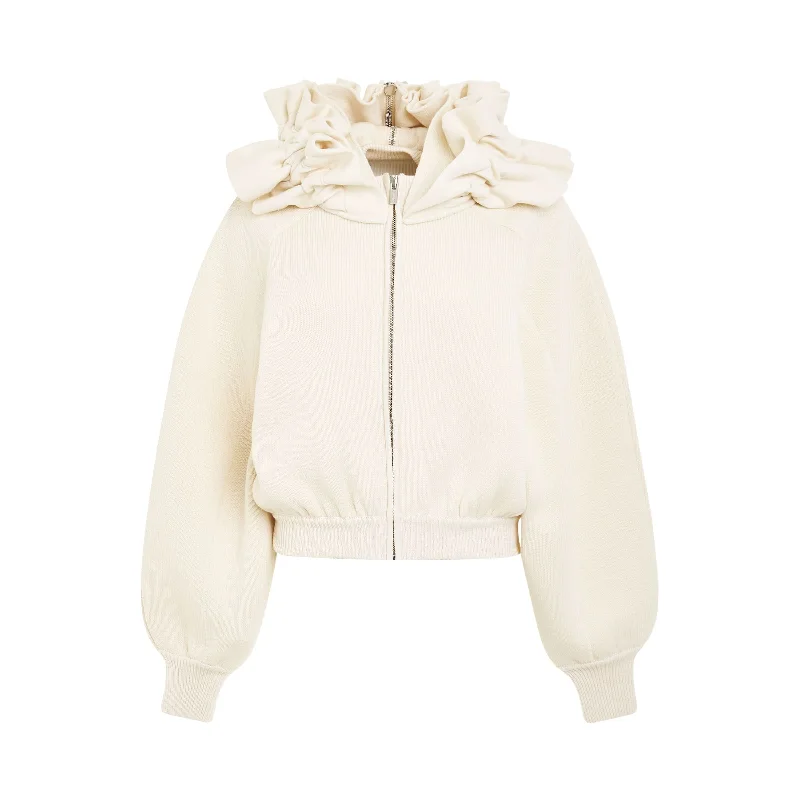 Crinoline Stiffened Knit Jacket in Off-White