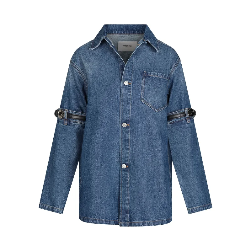 Hybrid Denim Overshirt in Blue