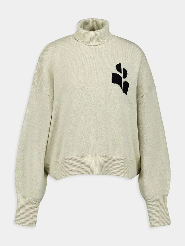 Nash Roll-Neck Intarsia-Knit Logo Jumper