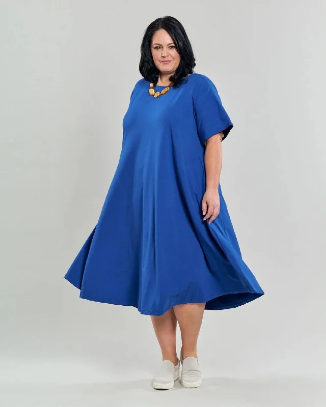 Ayla Trapeze Midi Dress, Cobalt