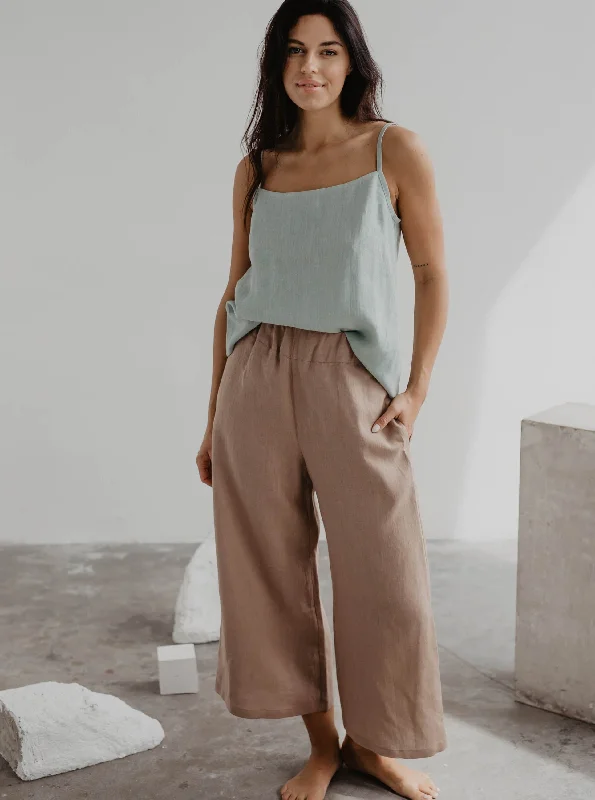 Linen Pants Tokyo - Rosey Brown