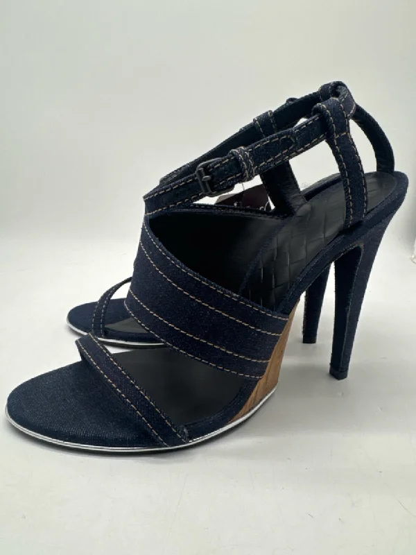 Bottega Veneta Shoe Size 41 Dark Wash Cotton Denim Ankle Strap Strappy Pumps