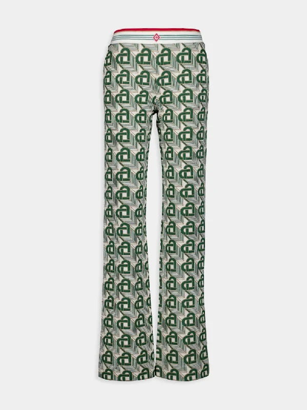 Heart-Motif High-Waisted Trousers