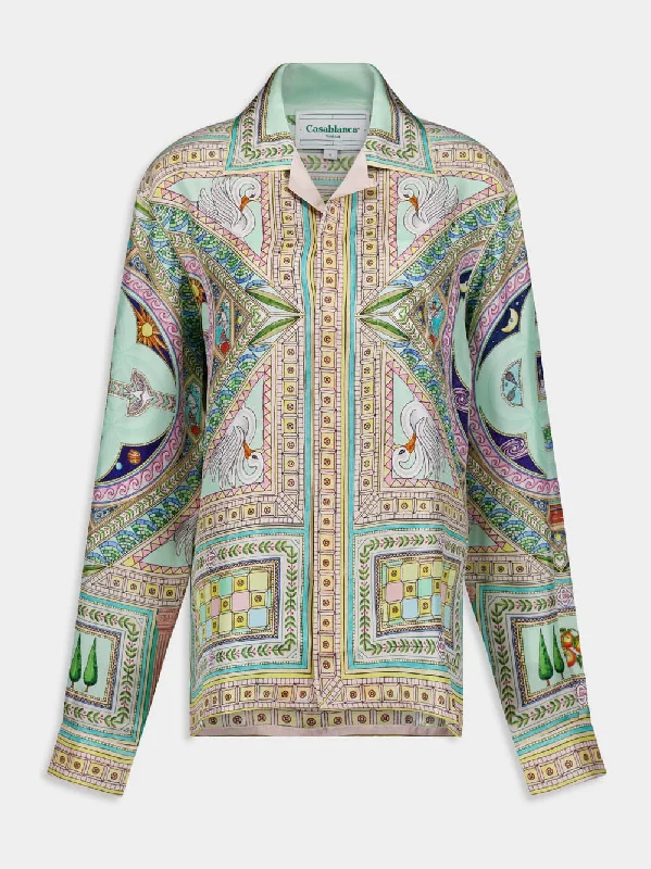 Le Labyrinthe-Print Silk Shirt