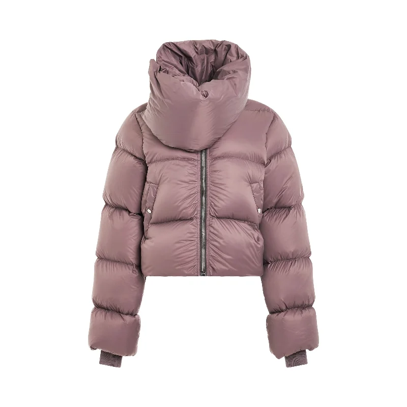 Funnel Neck Down Jacket in Mauve