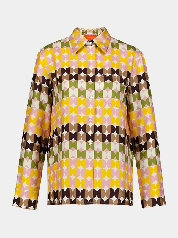 Boy Mezzaluna-Print Silk Shirt