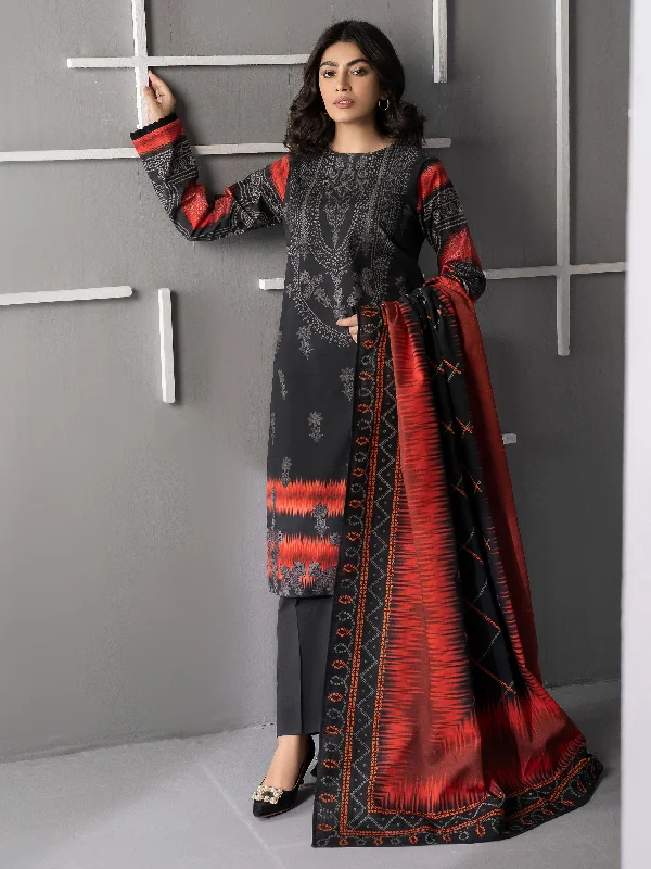 3 Piece Winter Cotton Suit-Printed (Unstitched)