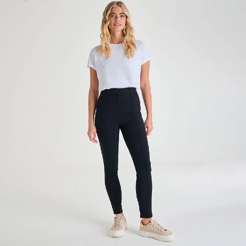 Ladies Seam Front Black Trouser