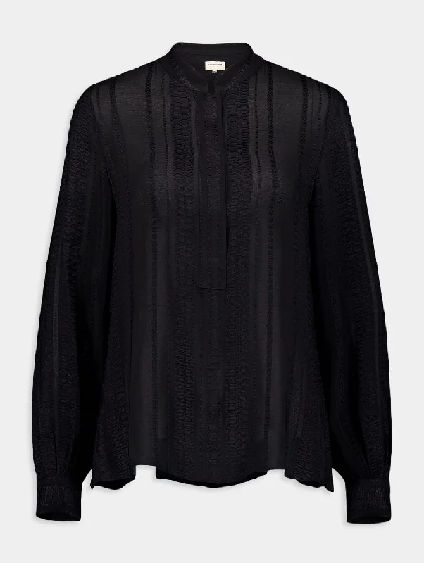 Hera Black Silk Blouse