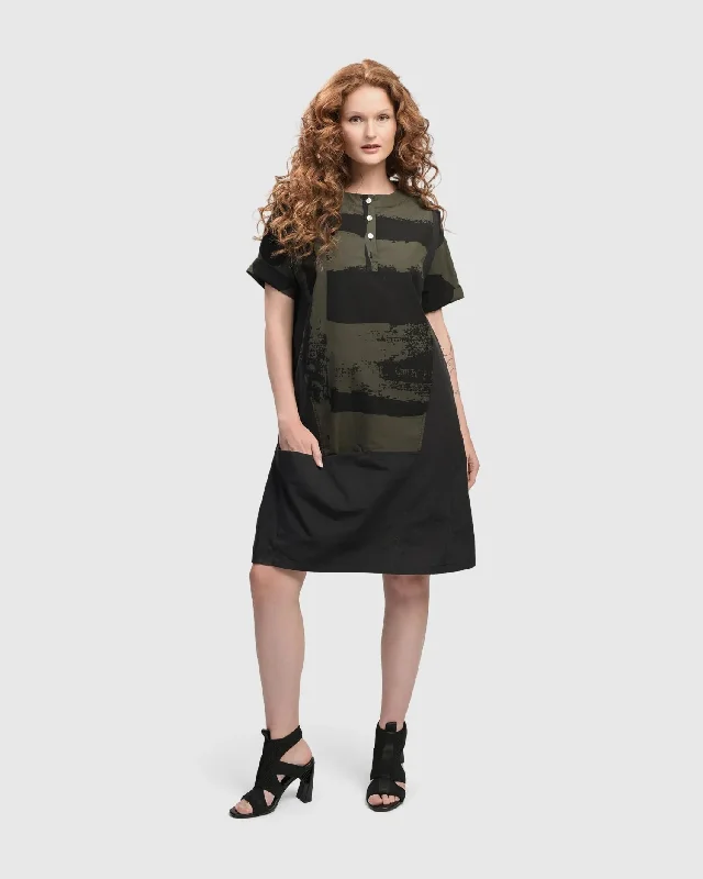 Urban Sapporo Shift Dress, Khaki