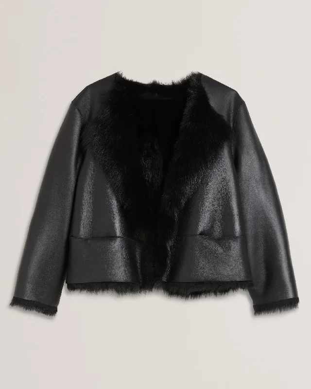 Laevi Reversible Shearling Jacket Black