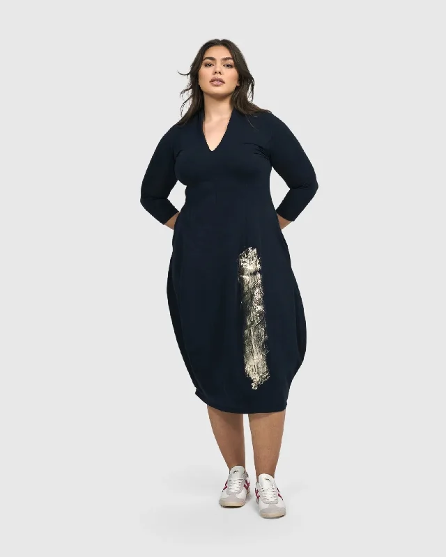 Laurel Cocoon Dress, Navy