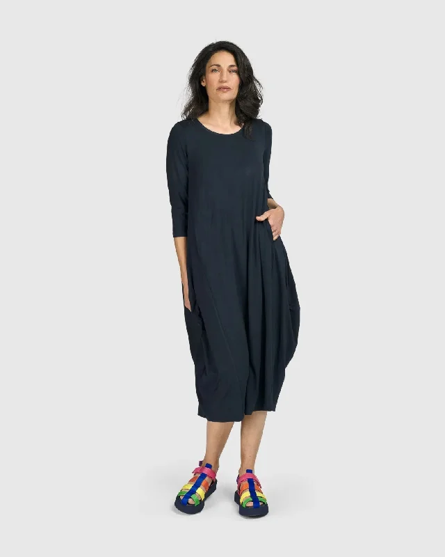 Essential Relaxed Midi Dress, Ocean