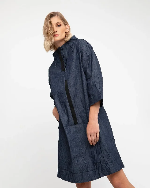 Ozai N Ku Funnel Dress, Denim