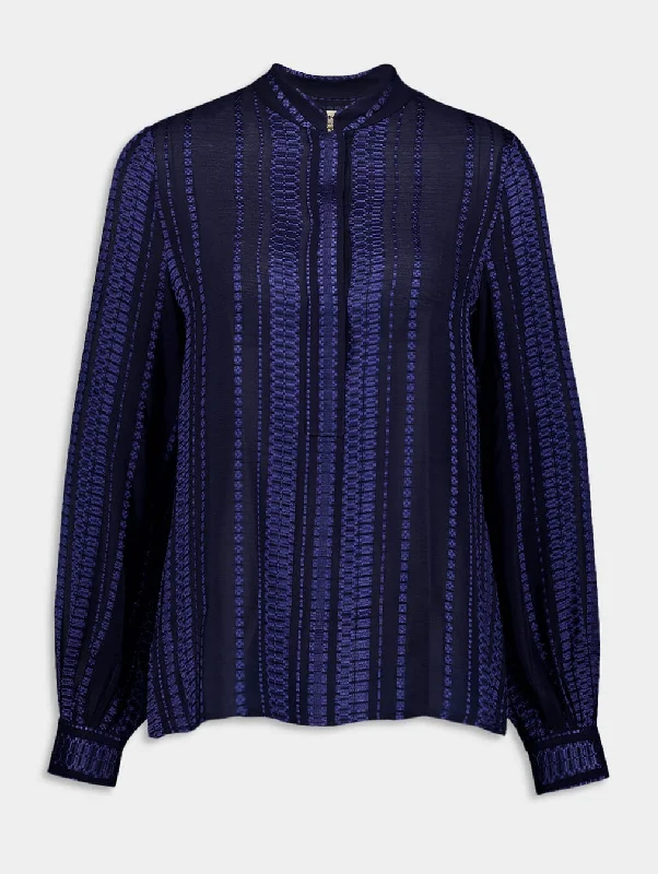 Hera Blue Silk Blouse