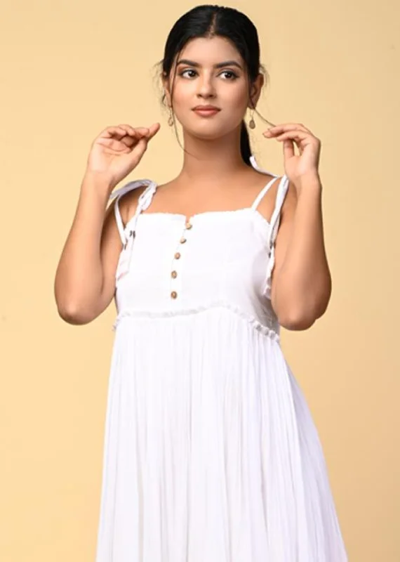 White Strappy Tiered Dress