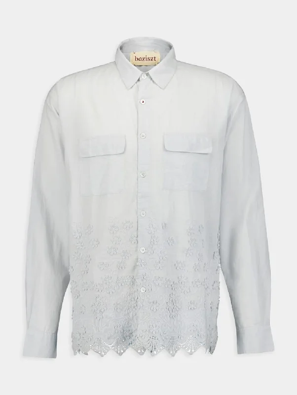 Jasmin Floral-Embroidered Cotton Shirt