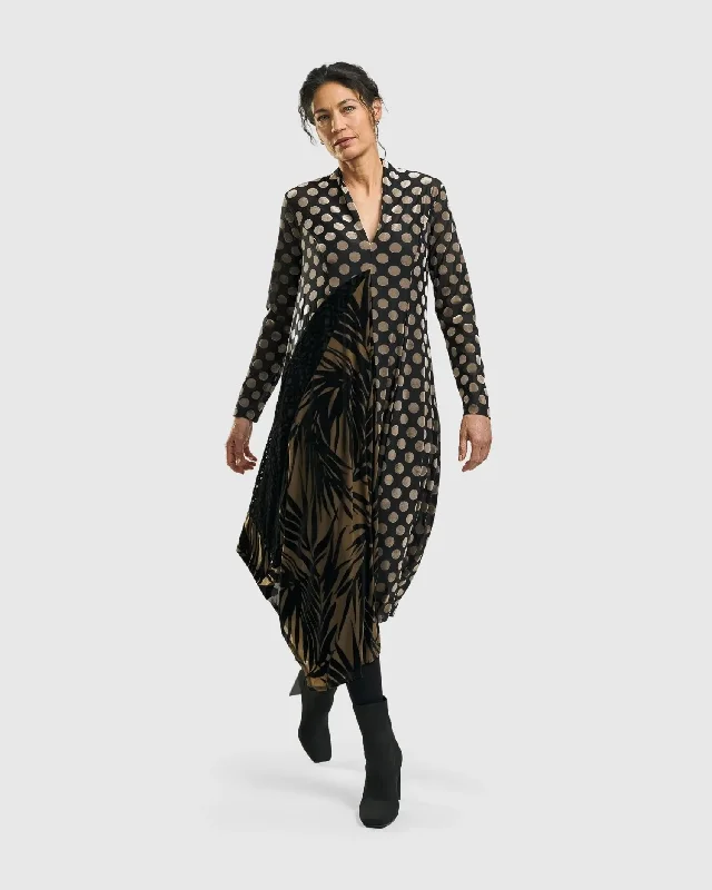 Equinox Cocoon Dress, Gold