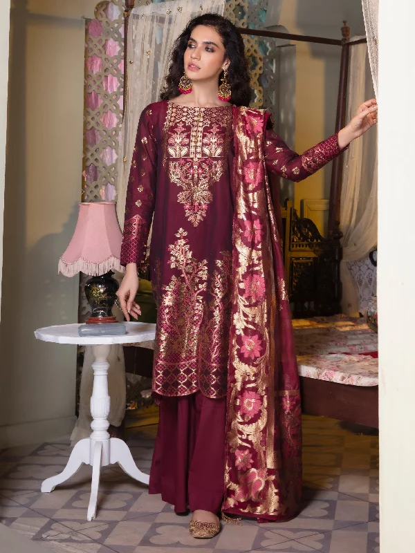 3 Piece Jacquard Suit-Printed (Unstitched)