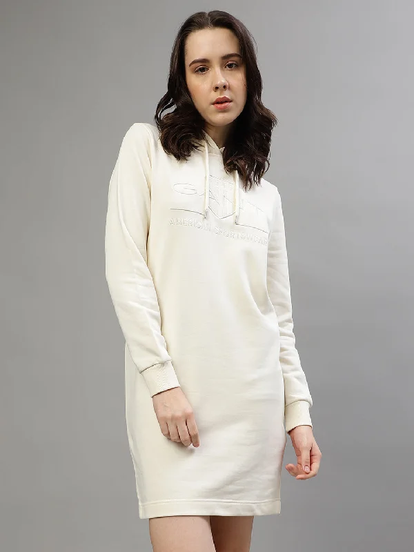 Gant Women Embroidered Hooded Full Sleeves Winter Dress