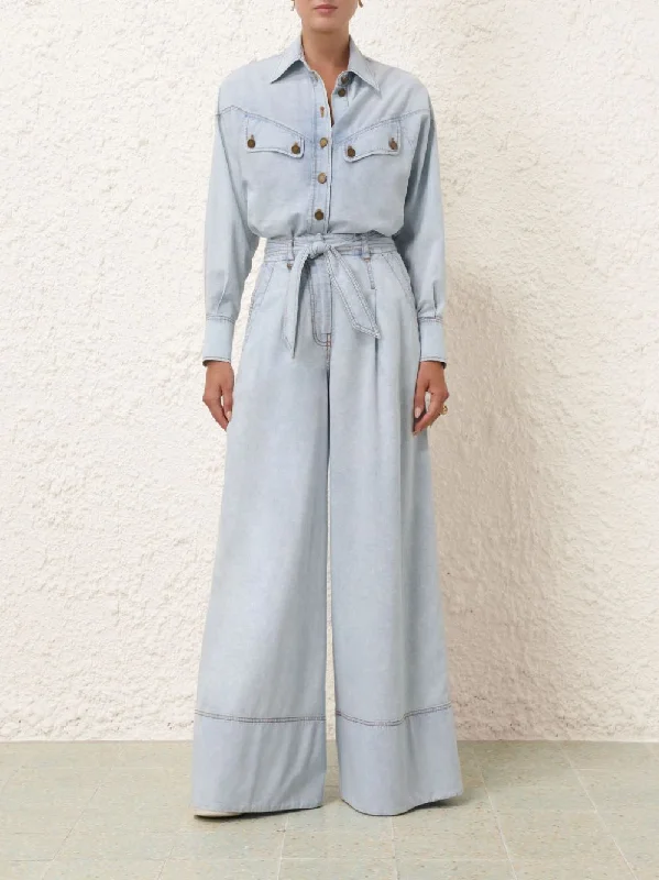 Blue Smoke Wide Leg Denim Pant